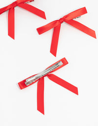 Red Mini Satin Fabric Bows 4-Pack - link has visual effect only
