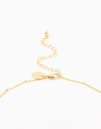 Gold Plated Diamante Heart Mary Necklace & Stud Earrings Set - link has visual effect only