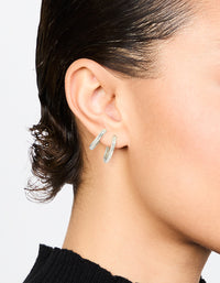 Waterproof Stainless Steel Small Hoop Earrings 2-Pack - link has visual effect only