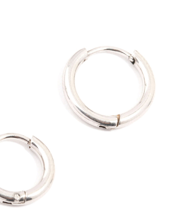 Waterproof Stainless Steel Medium Hoop Earrings 2-Pack