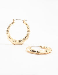 Gold Bamboo Hoop Earrings - link has visual effect only