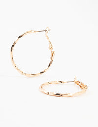 Gold Thin Hammered Hoop Earrings - link has visual effect only