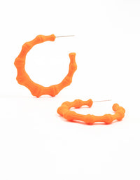 Orange Coated Bamboo Hoop Earrings - link has visual effect only
