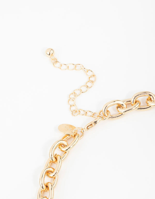 Gold Chain Stone Necklace