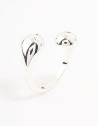 Statement sphere wrapped ring in silver plated finish close up view - link has visual effect only