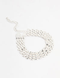 Silver Plated Thin Link Chain Bracelet - link has visual effect only