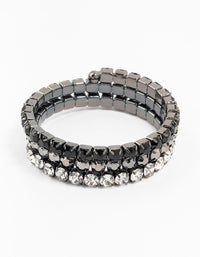 Black Silver Diamante Wrist Cuff - link has visual effect only