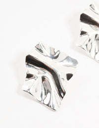 Silver Plated Warped Metal Stud Earrings - link has visual effect only