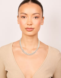 Silver Plated Curb Chain necklace - link has visual effect only