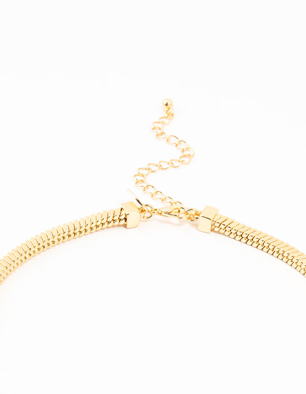 Gold Plated Heavy Square Chain Necklace
