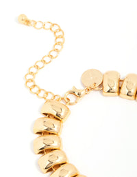 Gold Plated Textured Rectangle Bracelet - link has visual effect only