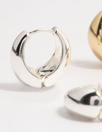 Mixed Metals Clean Hoop Earrings 2-Pack - link has visual effect only