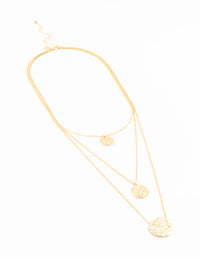 Gold 3 Row Coin Necklace - link has visual effect only