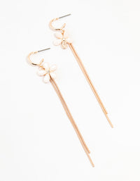 Rose Gold Flower Chain Drop Earrings - link has visual effect only