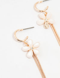 Rose Gold Flower Chain Drop Earrings - link has visual effect only