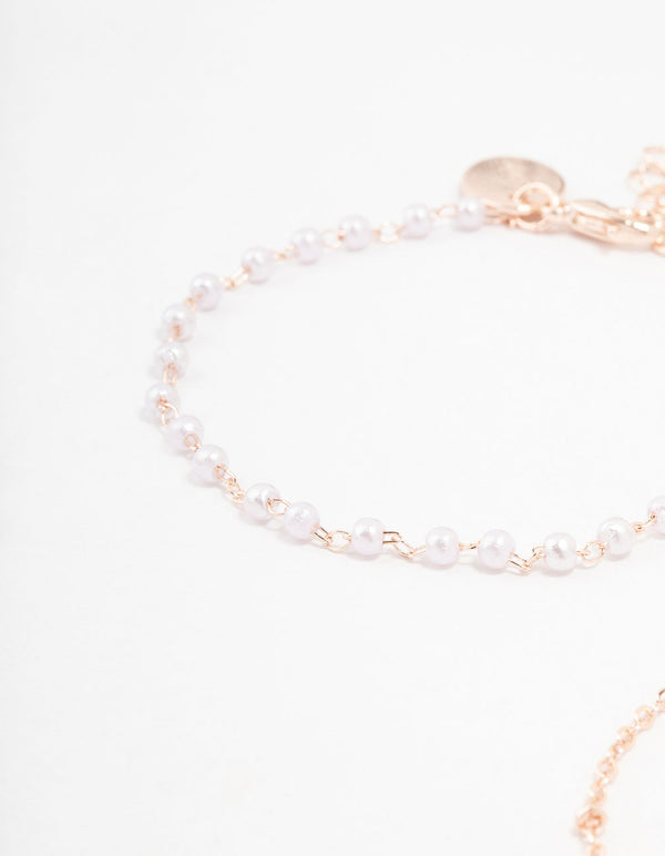 Rose Gold Mixed Butterfly Charm Bracelets 4-Pack