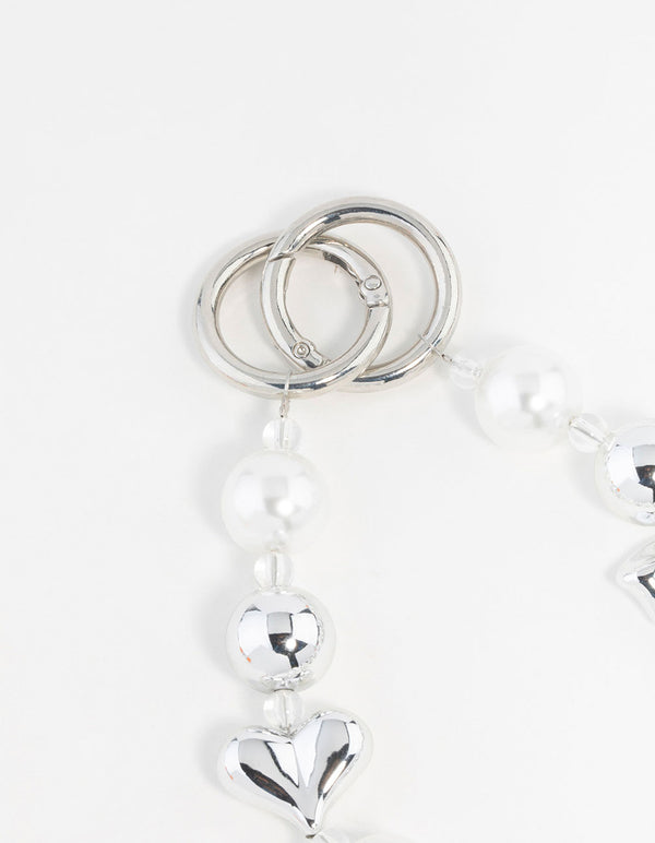 Bow & Pearl& Heart Keychain
