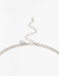 Silver Baguette Green & Silver Cubic Zirconia Stones Layered Necklace - link has visual effect only