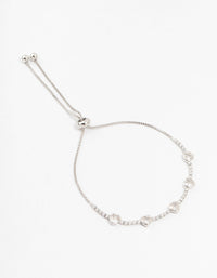 Silver Cubic Zirconia Heart Toggle Bracelet - link has visual effect only
