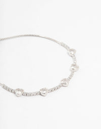 Silver Cubic Zirconia Heart Toggle Bracelet - link has visual effect only