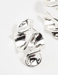 Molten Silver Crinkle Stud Earrings - link has visual effect only
