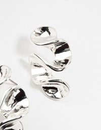 Molten Silver Crinkle Stud Earrings - link has visual effect only
