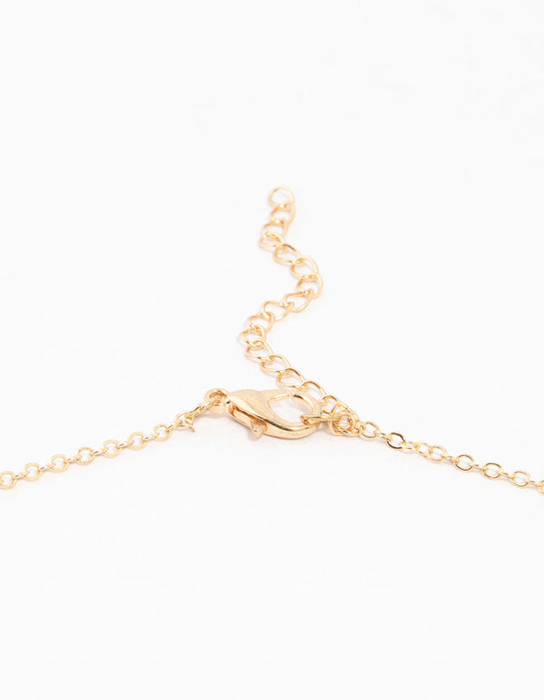 Kids Gold Rainbow Heart Charm Necklace