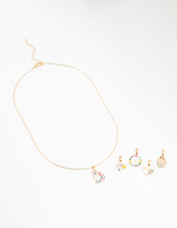 Kids Gold Unicorn Charm Necklace