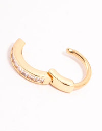 Gold Plated Surgical Steel Pave Cubic Zirconia Clicker Belly Bar - link has visual effect only