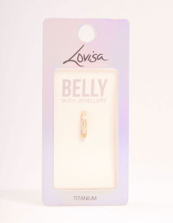 Gold Plated Titanium Curved Belly Ring