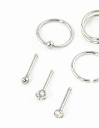 Surgical Steel Nose Stud & Spirals 6-Pack - link has visual effect only