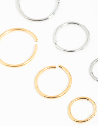 Mixed Metals Graduating Nose Rings 6-Pack - link has visual effect only