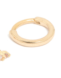 Gold Plated Surgical Steel Cubic Zirconia Flat Back Studs & Hoops 3-Pack - link has visual effect only