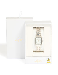Silver Rectangle Roman Numeral Watch - link has visual effect only