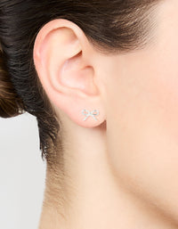 Sterling Silver Cut Out Bow Stud Earrings - link has visual effect only