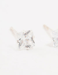 Sterling Silver Cubic Zirconia Stud Earrings - link has visual effect only