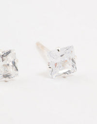 Sterling Silver Cubic Zirconia Stud Earrings - link has visual effect only
