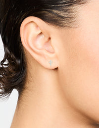 Cubic Zirconia Cross Sterling Silver Stud Earrings - link has visual effect only
