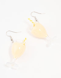 Yellow Pina Colada Cocktail Straw Drop Earrings - link has visual effect only
