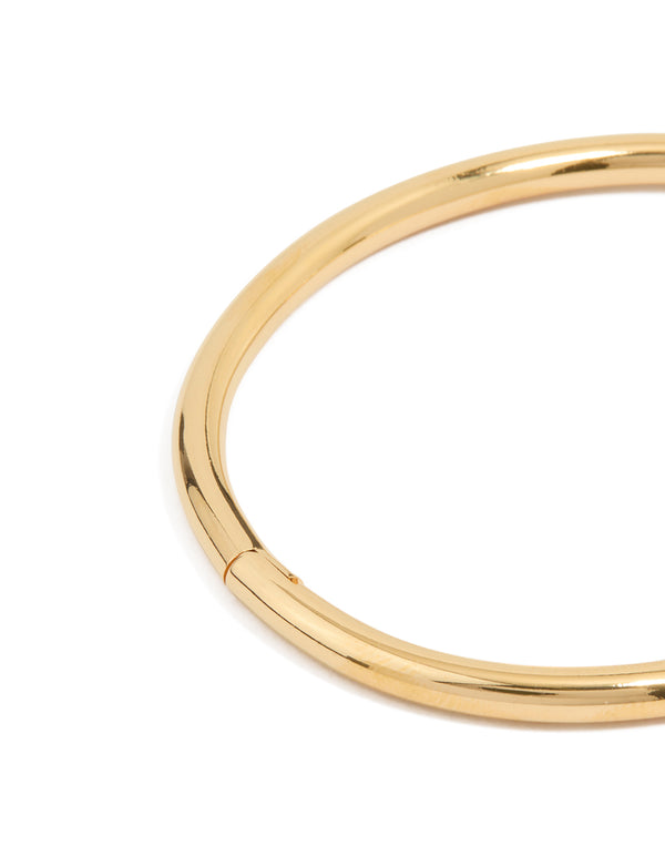 Waterproof Gold Plated Stainless Steel Simple Hinge Bracelet