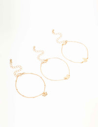 Gold Butterflies Bracelets 3-Pack - link has visual effect only