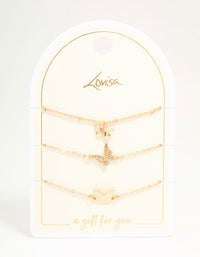 Gold Butterflies Bracelets 3-Pack - link has visual effect only