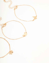 Gold Butterflies Bracelets 3-Pack - link has visual effect only