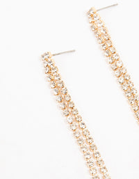 Gold Cup Chain Heart Black Bow Drop Earrings - link has visual effect only