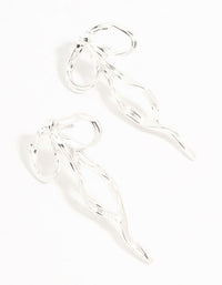 Silver Plated Twisted Bow Drop Earrings - link has visual effect only