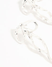 Silver Plated Twisted Bow Drop Earrings - link has visual effect only