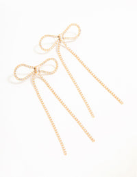 Gold Plated Brass Baguette Cut Cubic Zirconia Center Drop Earrings - link has visual effect only