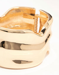 Gold Warped Wave Wrist Cuff - link has visual effect only