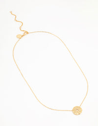 Gold Plated Brass Diamante Sand Dollar Pendant Necklace - link has visual effect only