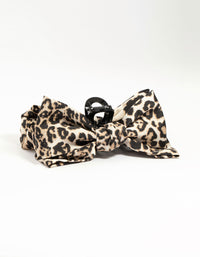 Large Leopard Print Fabric Claw Clip - link has visual effect only